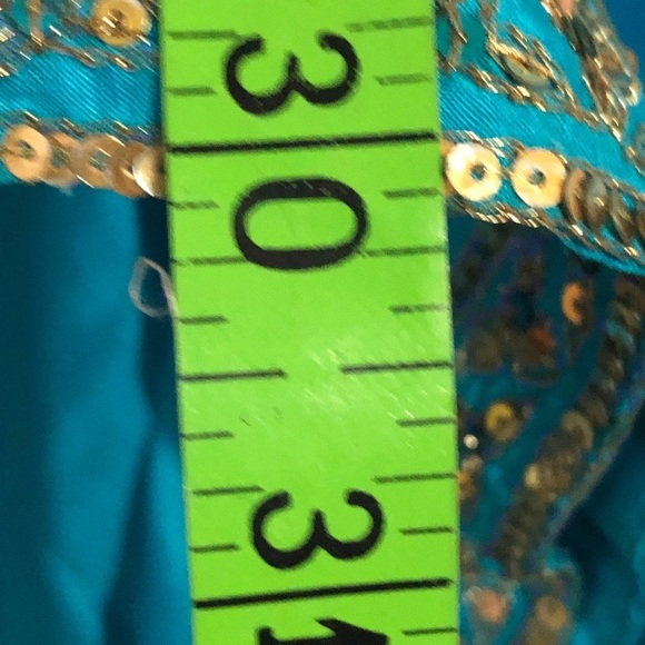 Womens gold/teal east indian three piece outfit sm - Picture 9 of 10